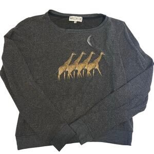 Wildfox Moonlit Safari Giraffe Baggy Beach Jumper Sweatshirt Size Large